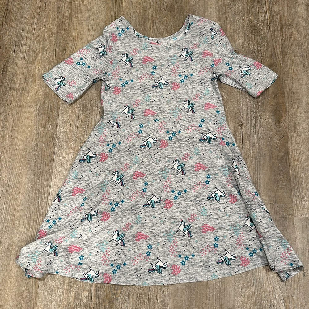 Unicorn dress, girls size 10/12. Cute and cozy! Never worn!